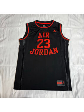 Boys Jordan Black Red Air 23 Jordan Jersey L 12/13